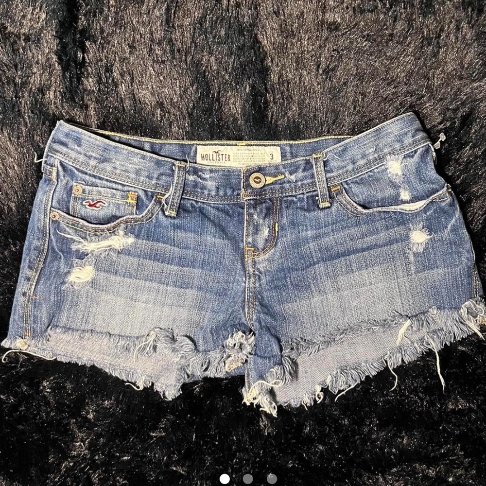 Low rise denim mini shorts